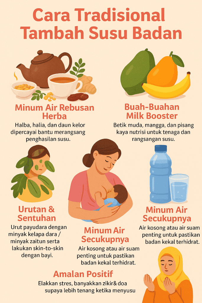 cara tradisional tambah susu badan