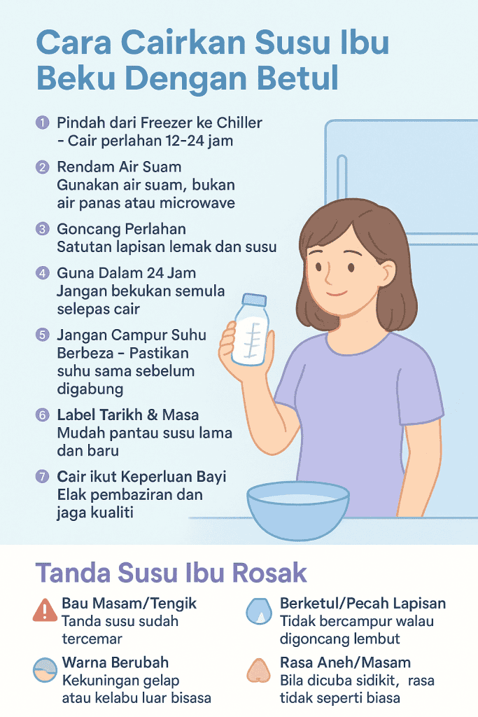 cara cairkan susu ibu