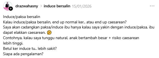 induce ubat bersalin