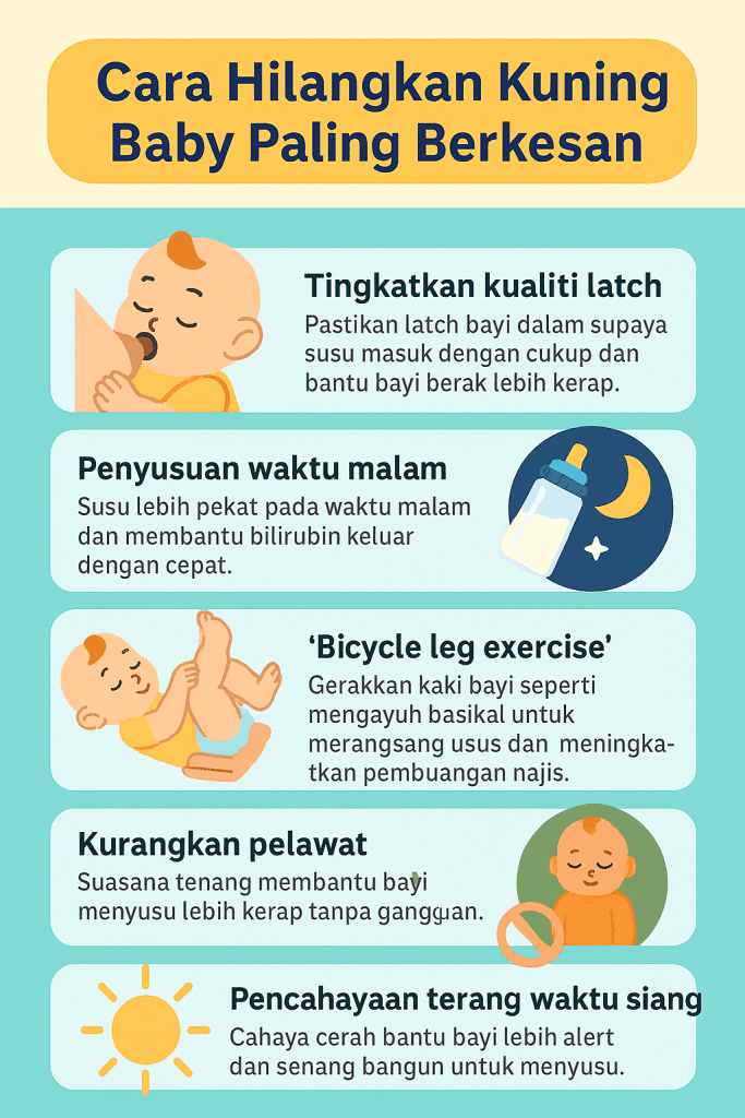 cara hilangkan kuning bayi paling berkesan