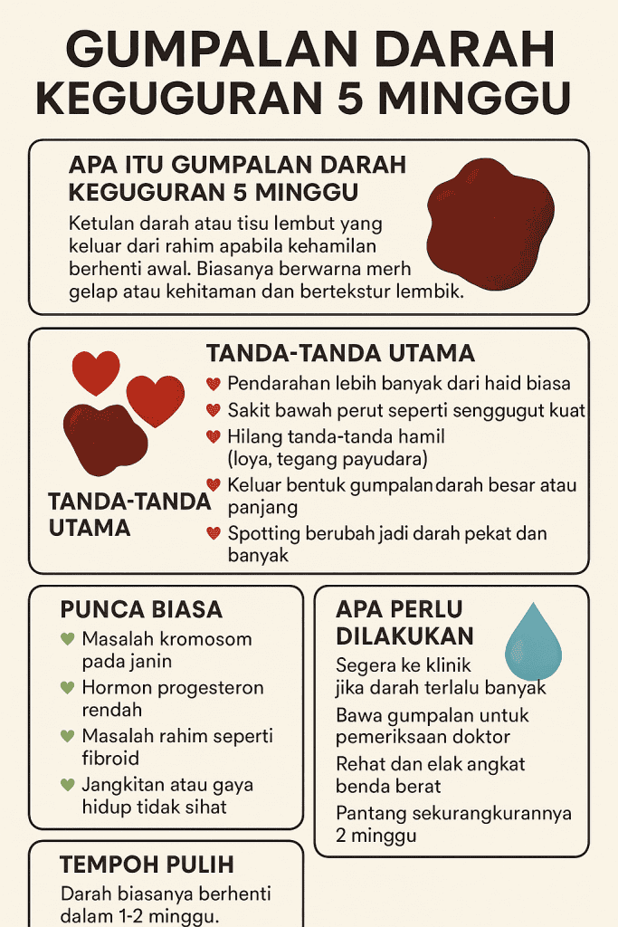 gumpalan darah keguguran 5 minggu