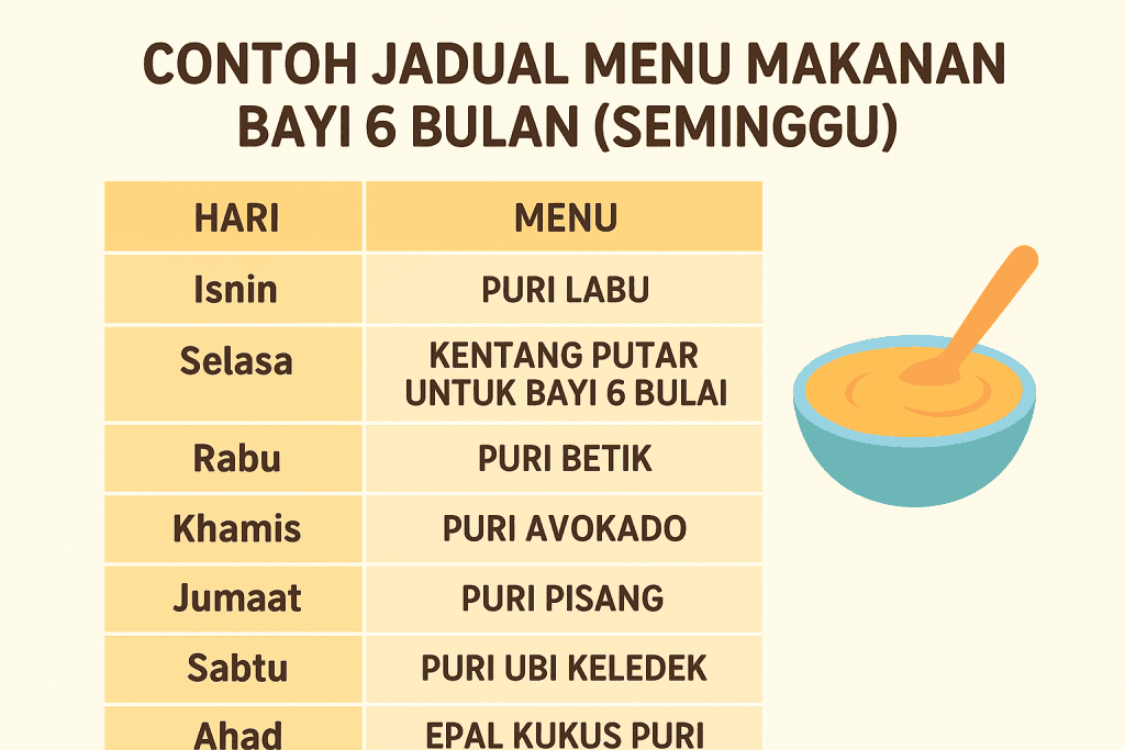 menu makanan bayi 6 bulan