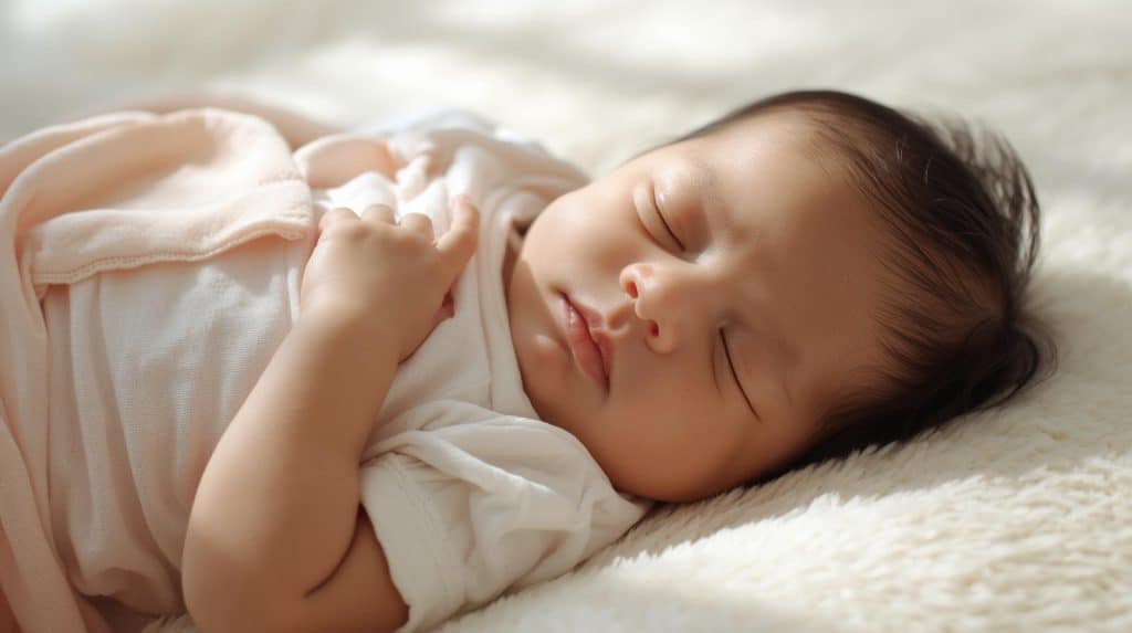 bayi tidur meniarap