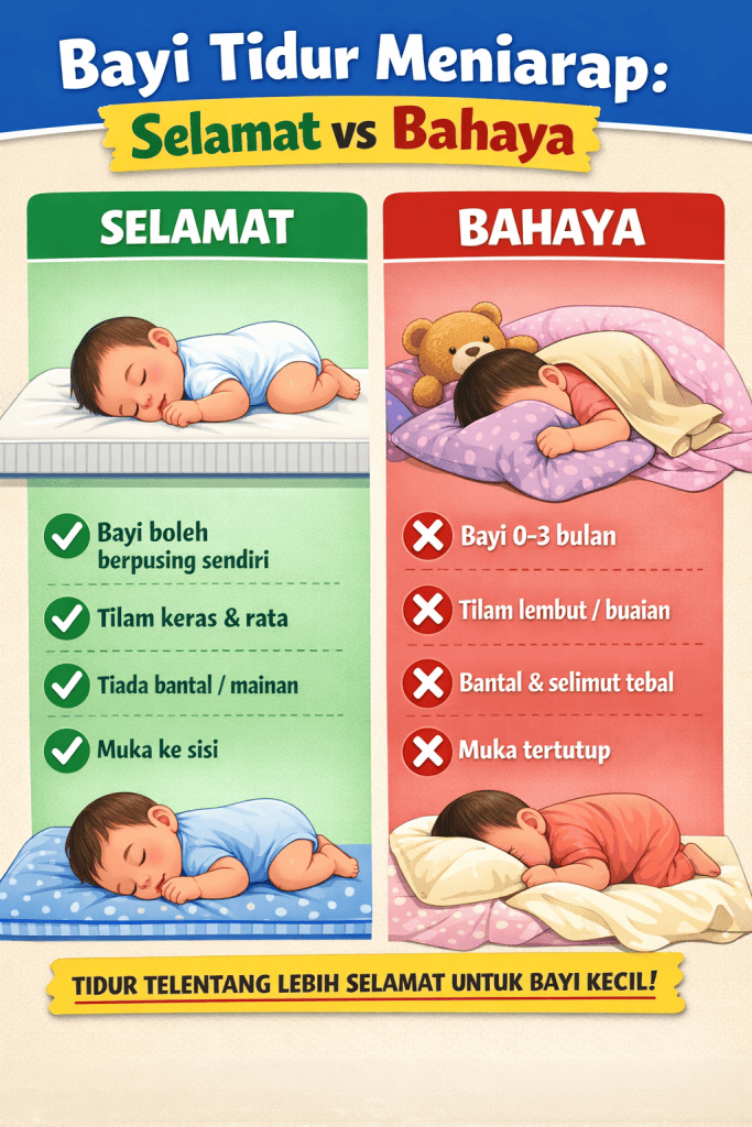 bayi tidur meniarap