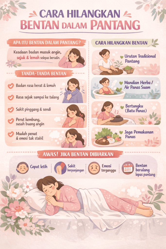 cara hilangkan bentan dalam pantang