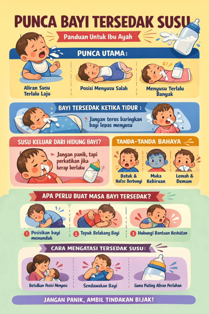 punca bayi tersedak susu