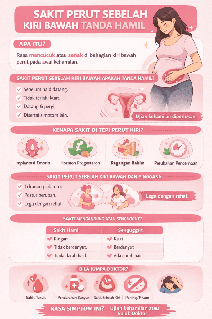 sakit perut sebelah kiri bawah tanda hamil