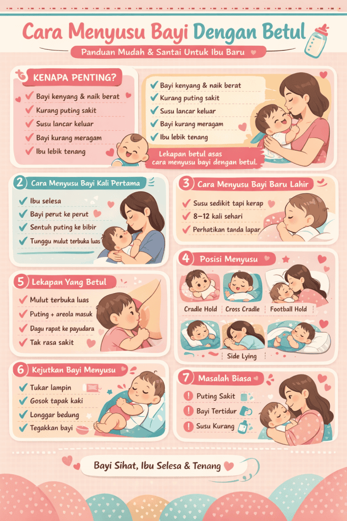 cara menyusu bayi dengan betul