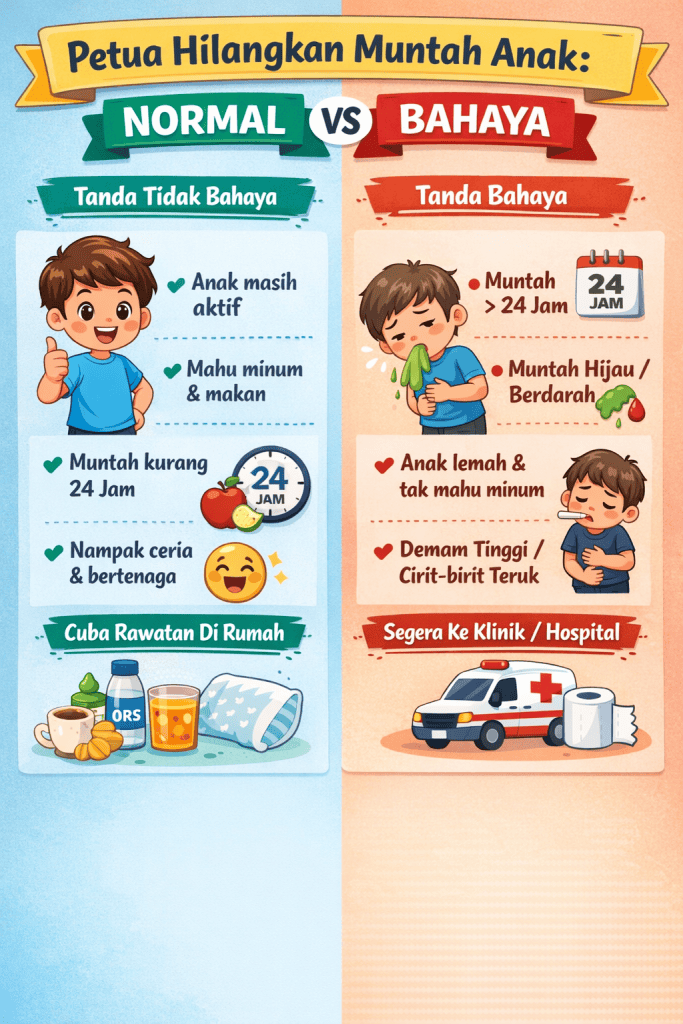petua hilangkan muntah anak
